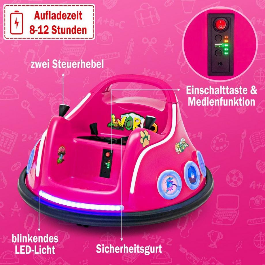 Northix  Auto-tamponneuse pour enfants, rotation à 360°, télécommande 