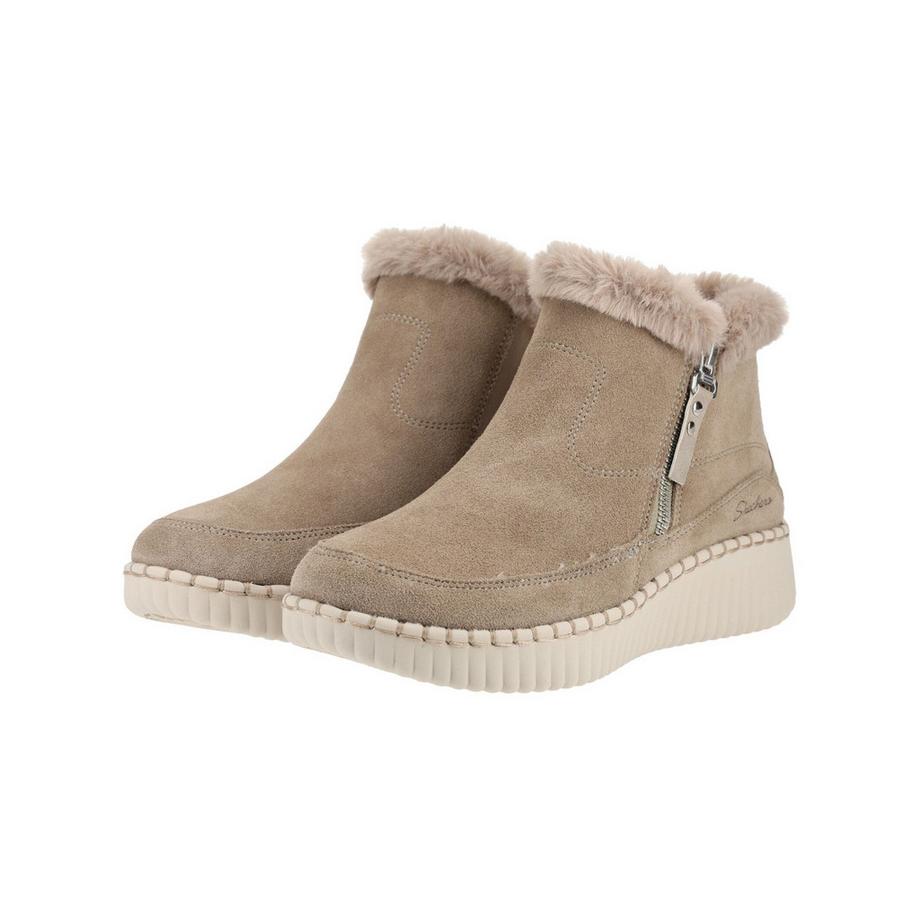 SKECHERS Bottine à talon compensé avec bordure en fausse fourrure  