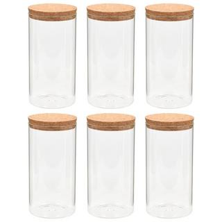 VidaXL 6pcs pots de conservation en verre et couvercle en liège verre  