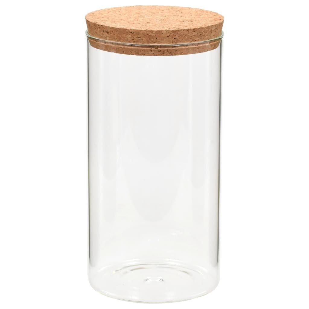 VidaXL 6pcs pots de conservation en verre et couvercle en liège verre  