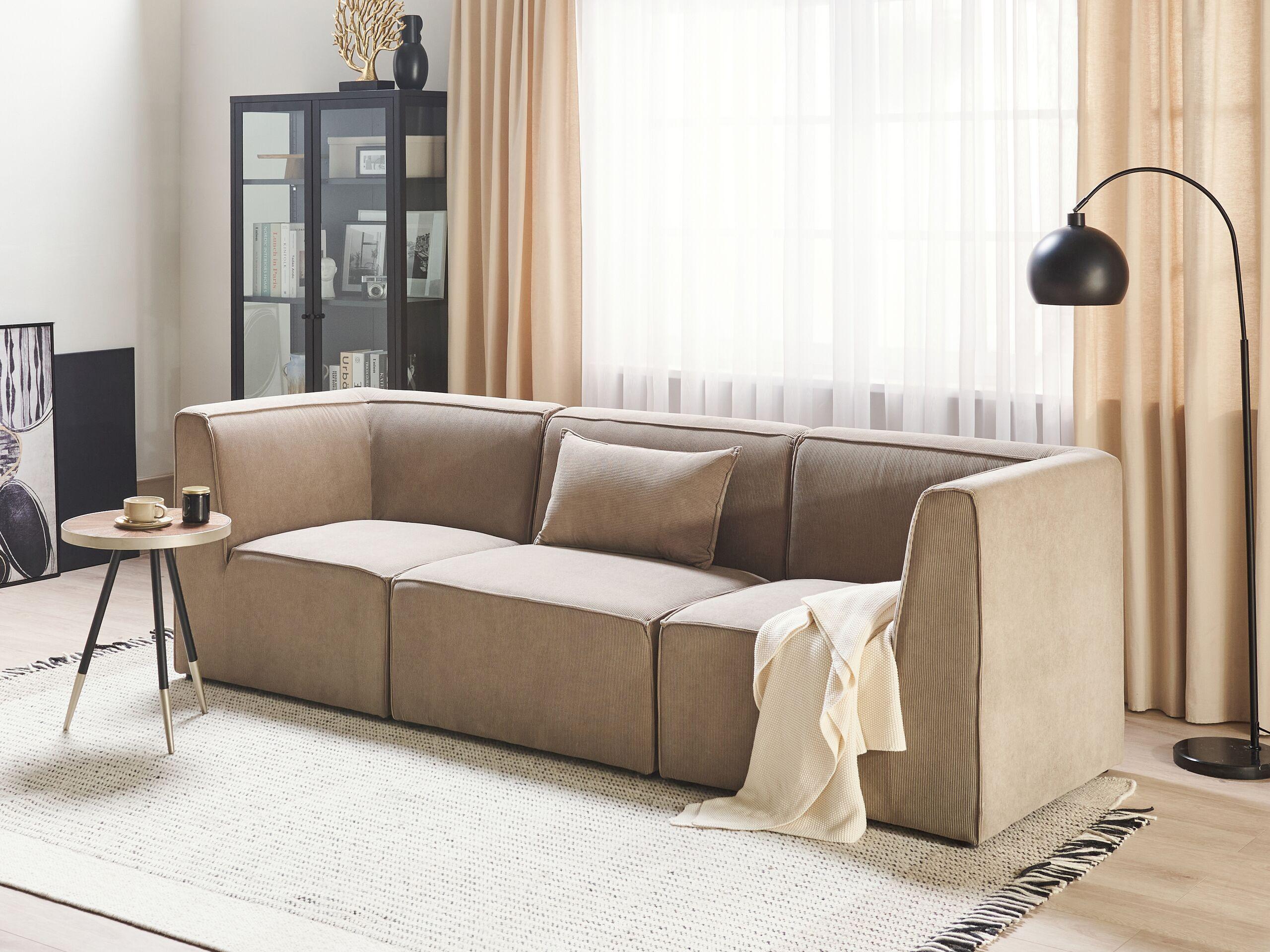 Beliani 3 Sitzer Sofa aus Cord Modern LEMVIG  