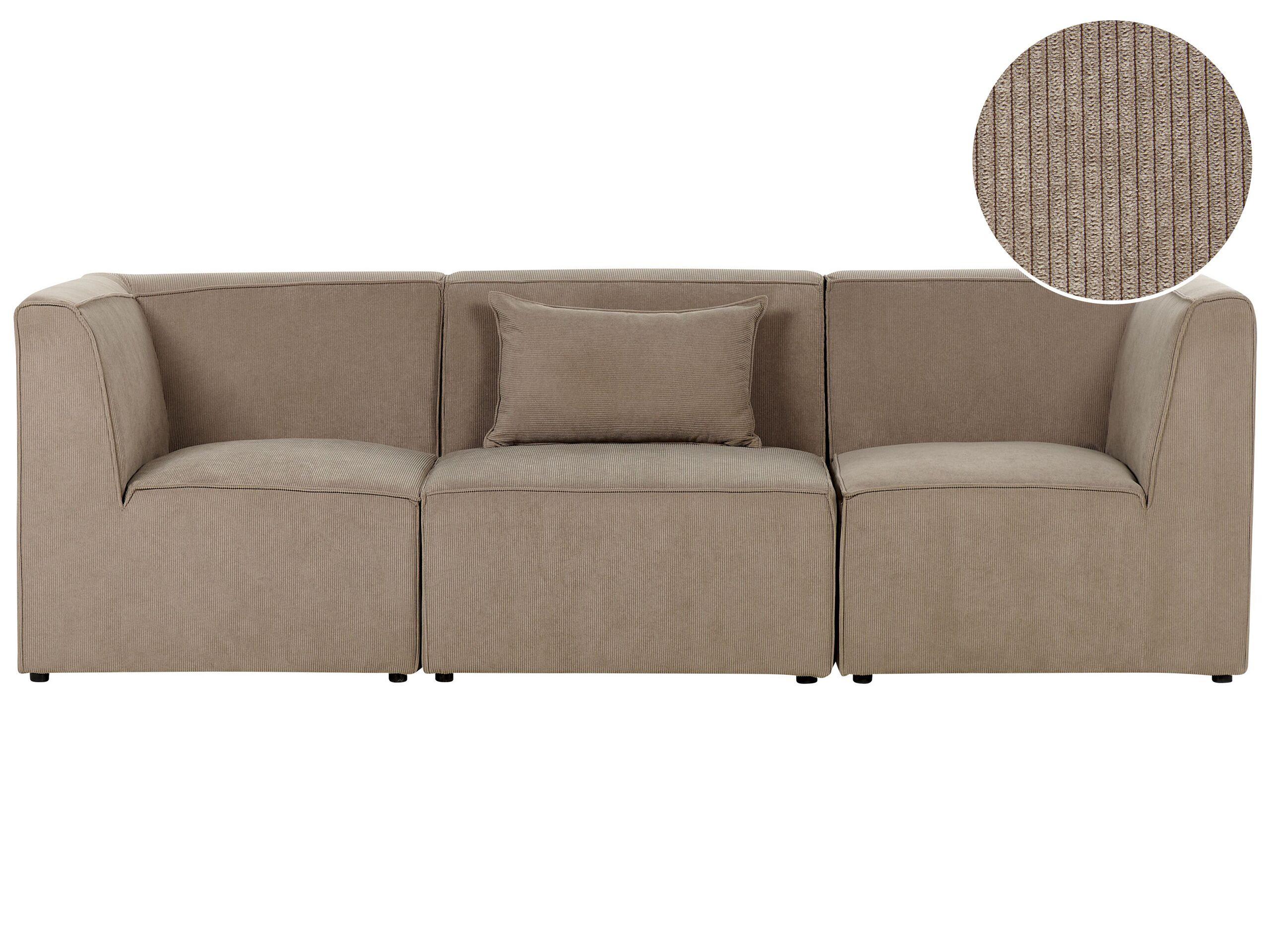 Beliani 3 Sitzer Sofa aus Cord Modern LEMVIG  
