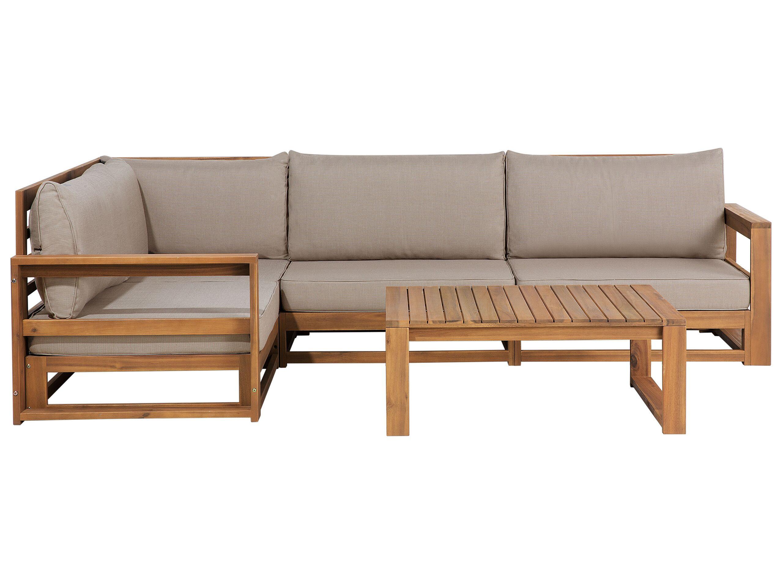 Beliani Set lounge pour jardin en Acacia Moderne TIMOR  