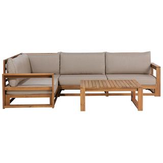 Beliani Set lounge pour jardin en Acacia Moderne TIMOR  