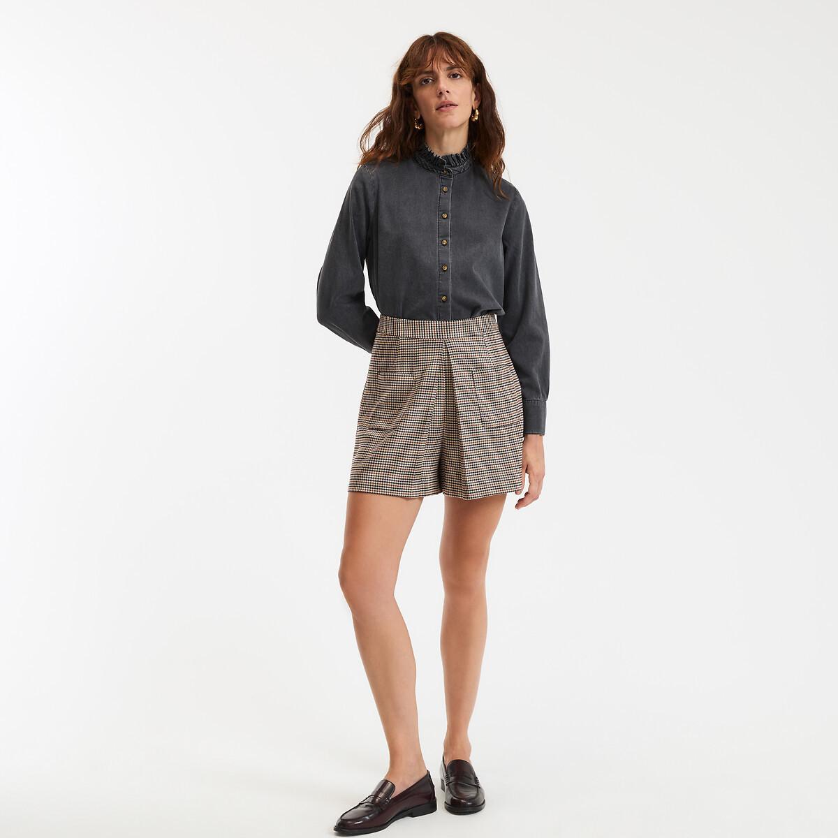 La Redoute Collections Camicia a maniche lunghe con collo alto a balze  