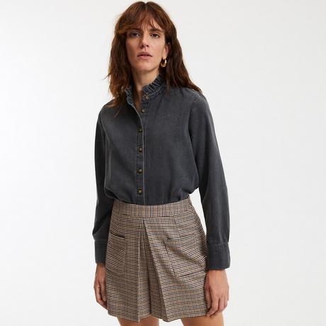 La Redoute Collections Camicia a maniche lunghe con collo alto a balze  
