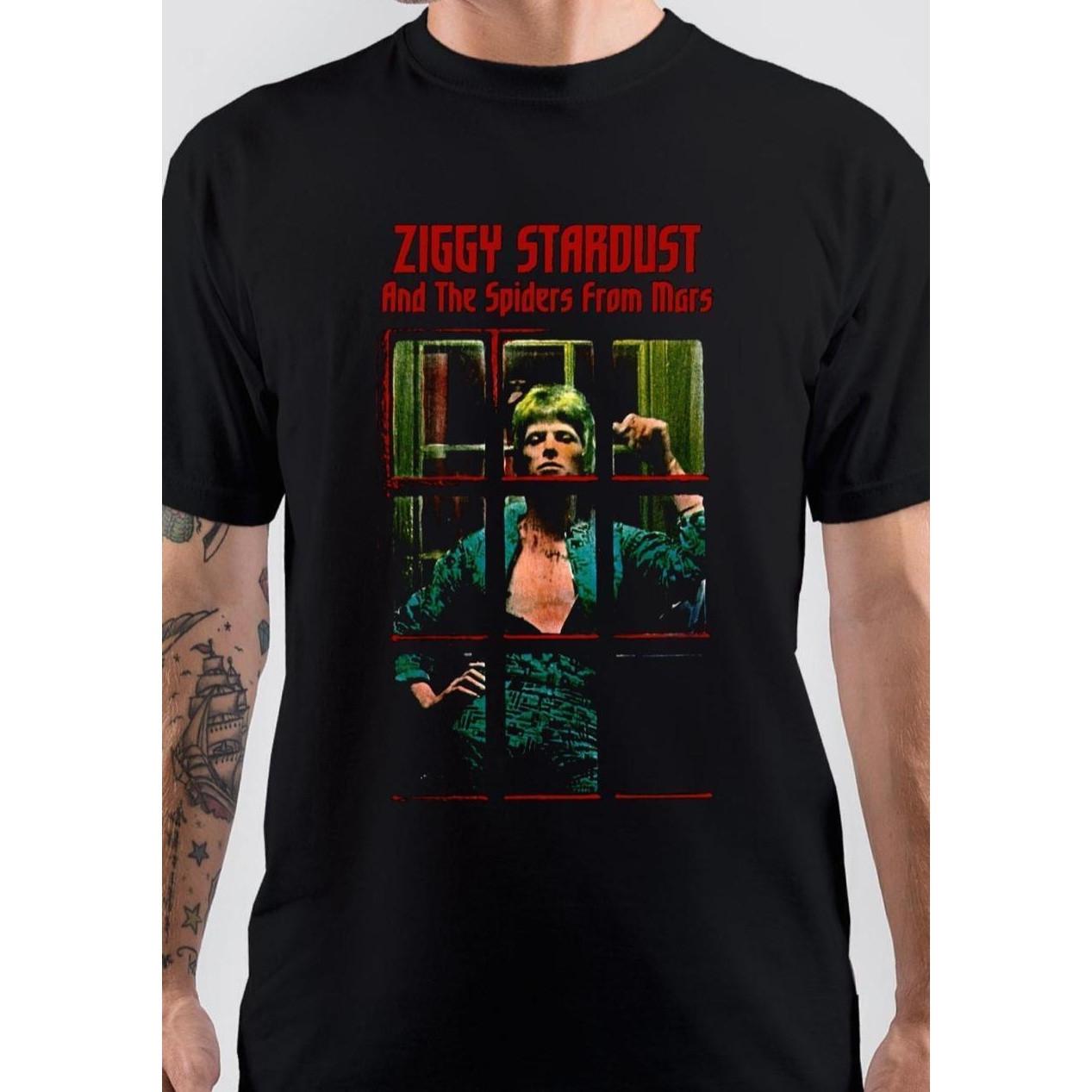 David Bowie Ziggy Stardust Grafikdruck T-Shirt  