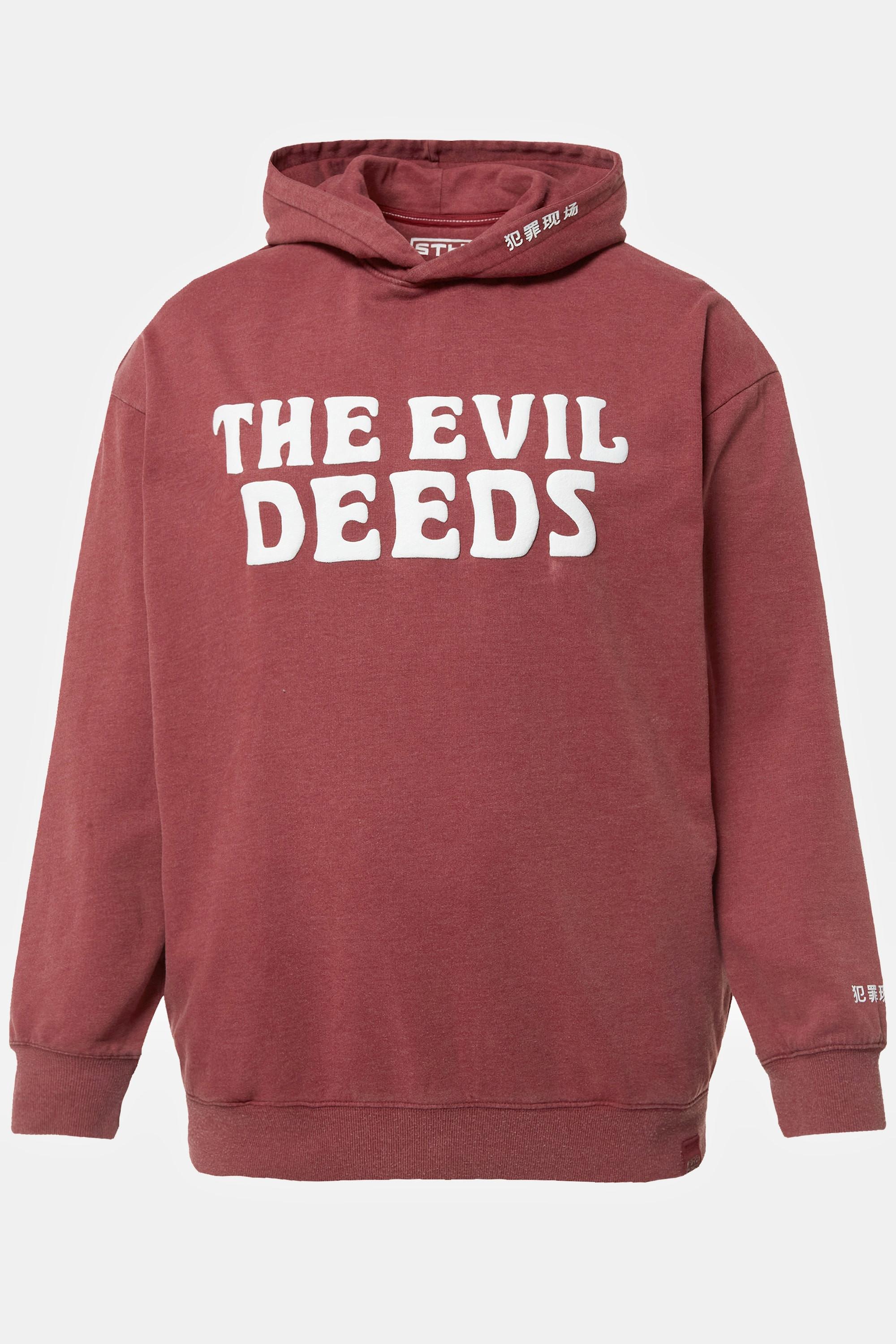 Sthuge Maglia Oversize Acid Wash Maniche Lunghe con Stampa sul Petto  