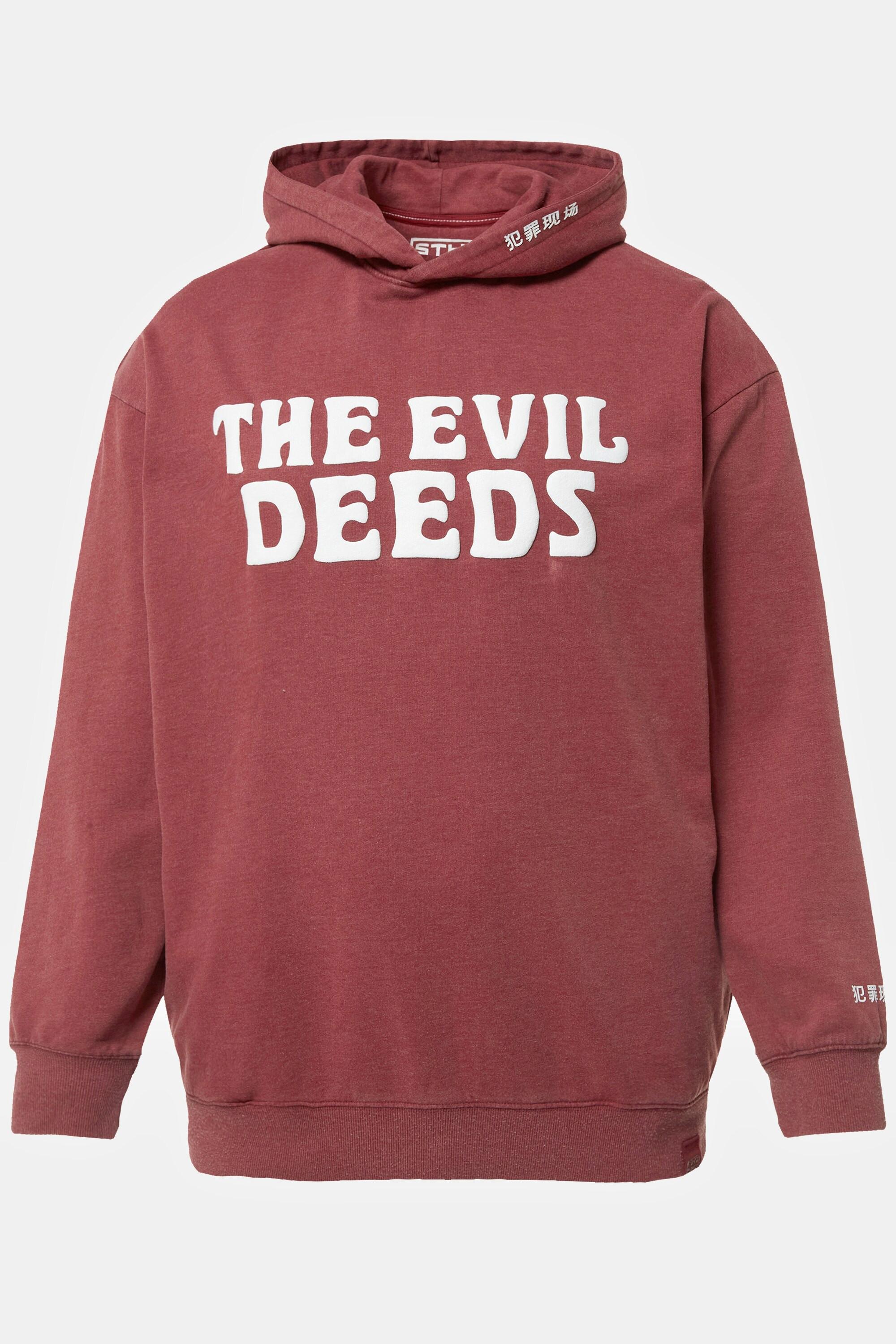 Sthuge Oversized Acid Washed Langarm Hoodie mit Brustprint  