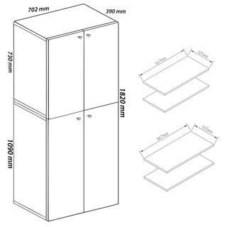 VCM XXL bois Grande armoire à chaussures Commode à chaussures Étagère à chaussures Bottes Grande Lona 9 compartiments  