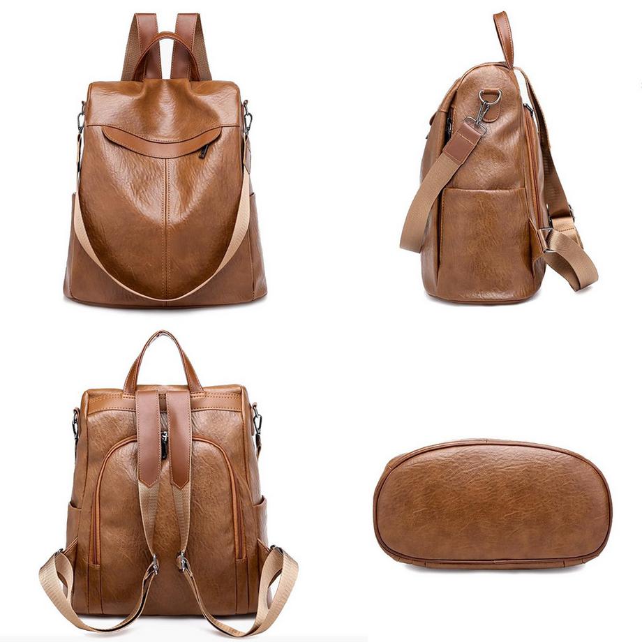 Only-bags.store  Sac à dos imperméable en cuir PU Sacs d'école 