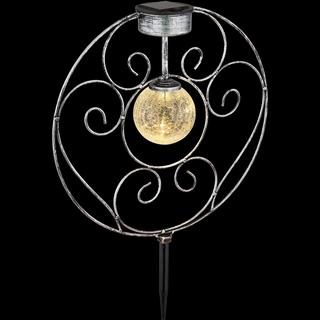 mutoni Lampe solaire métal argent antique LED  