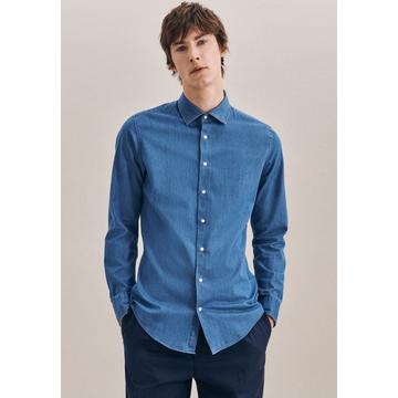 Chemise en jean Slim Fit Manche longue Uni