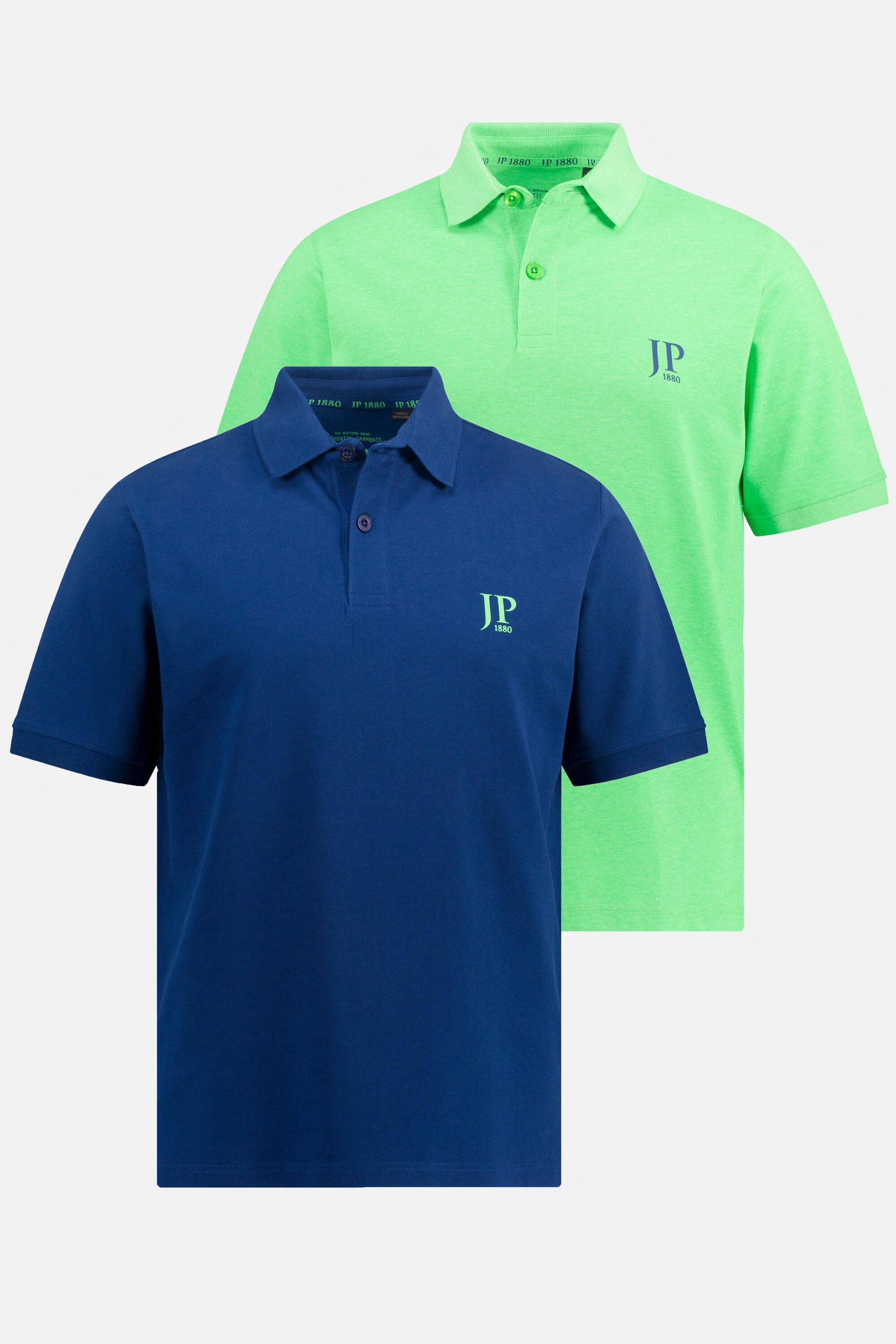 JP1880  Poloshirts, Basic, 2er-Pack, Piqué, gekämmte Baumwolle 