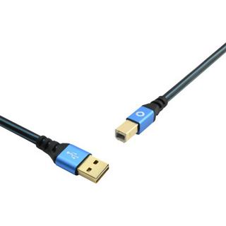 Oehlbach  USB-Kabel USB 2.0 USB-A Stecker, USB-B Stecker 5.00 m Blau vergoldete Steckkontakte 