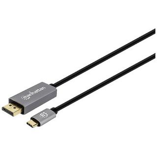 Manhattan  Manhattan DisplayPort / USB-C® Cavo Spina DisplayPort, Spina USB-C® 3.00 m Grigio, Nero 354851 Display 