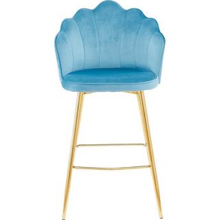 mutoni Tabouret de bar velours bleu (lot de 2)  