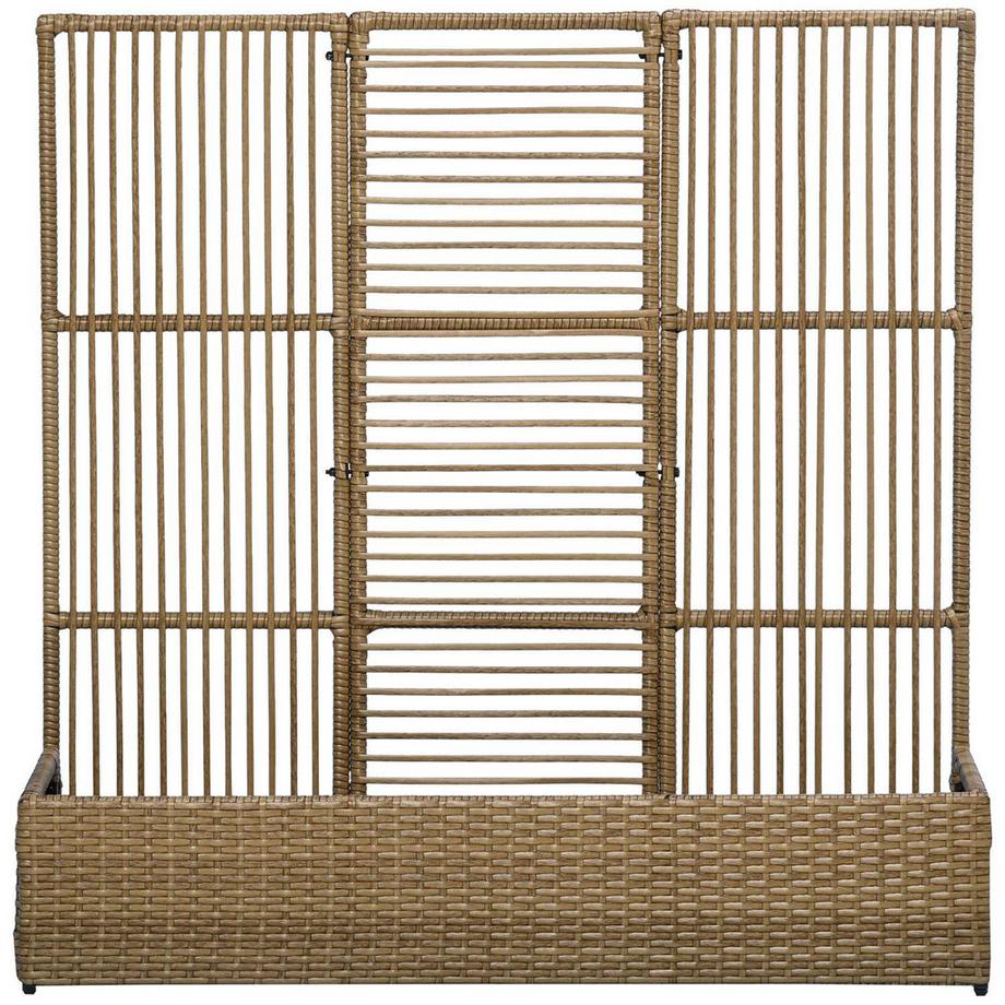 Parterre Surélevé En Polyrotin Avec Treillis, Bac À Fleurs, Parterre De Fleurs Pour Jardin, Balcon, Sable, 103 X 103 X 29 Cm