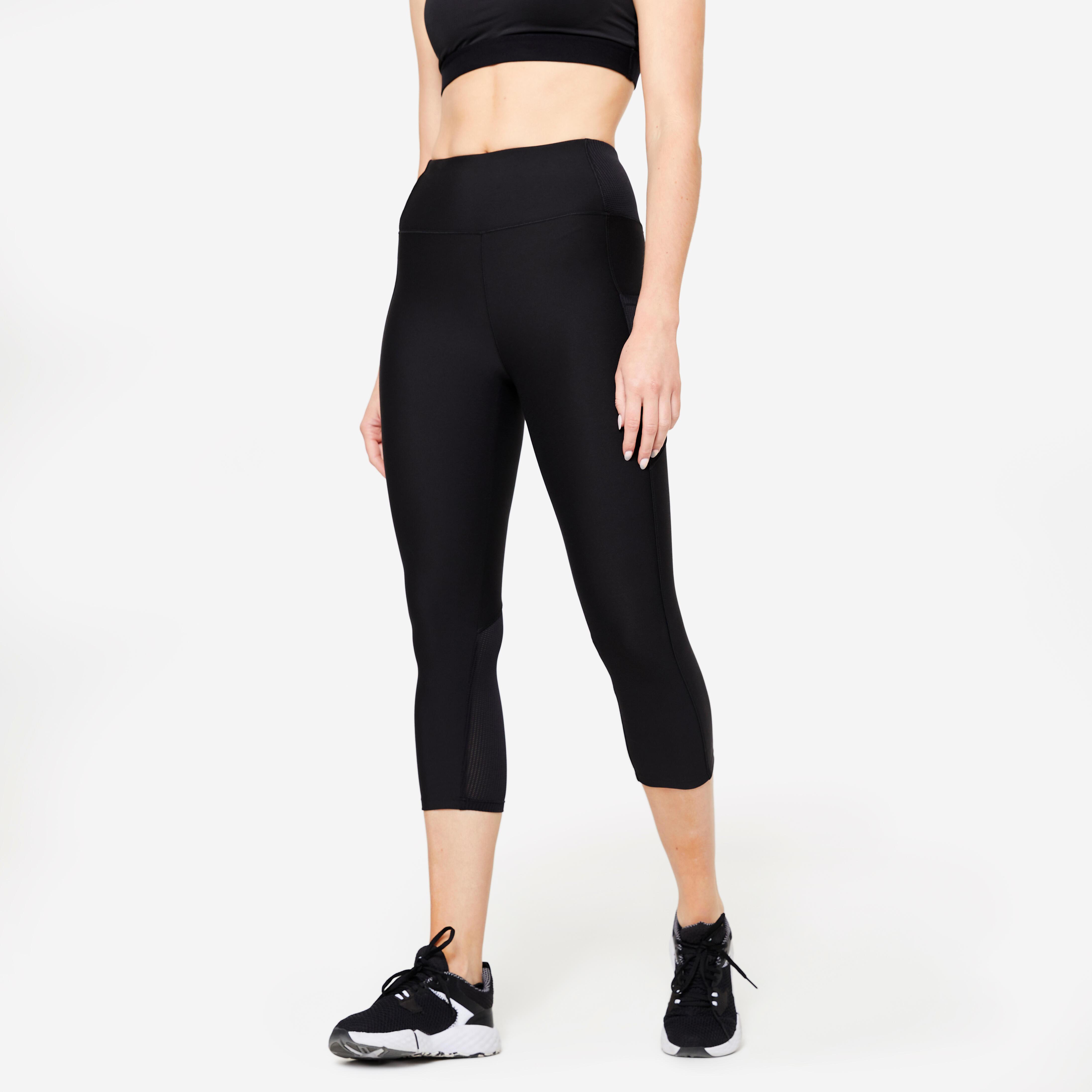 Legging taille haute court et gainant Fitness Cardio Femme Rose - Decathlon