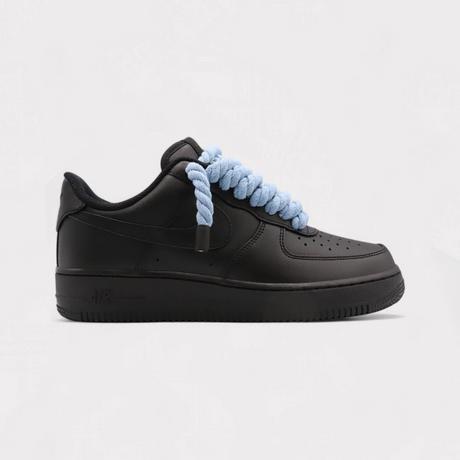 NIKE  Air Force 1 Black - Rope Lace Black 