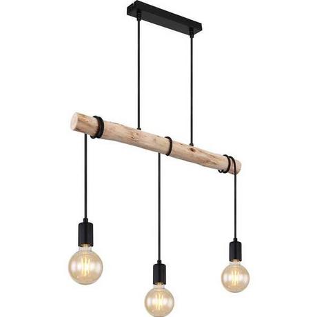 mutoni Lampe à suspension Gregor métal noir 3xE27  