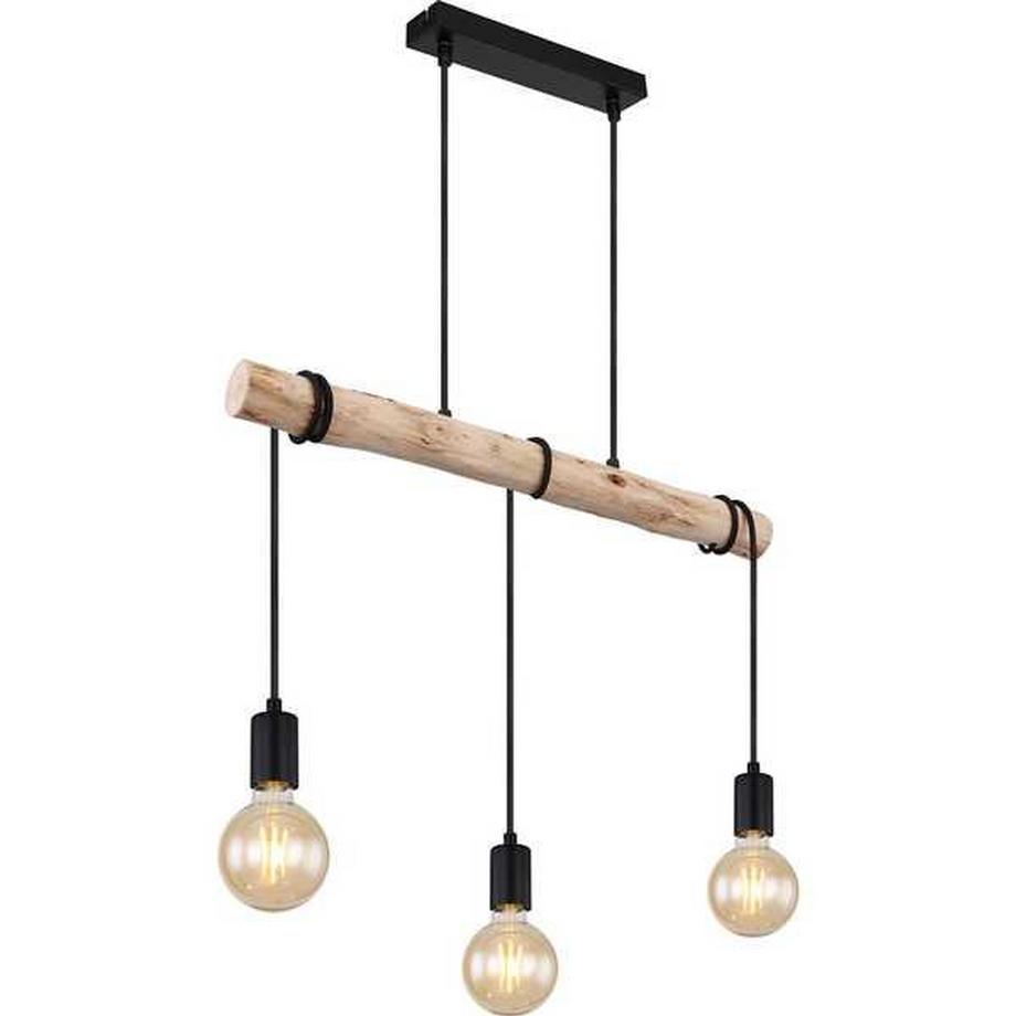 Lampe à suspension Gregor métal noir 3xE27