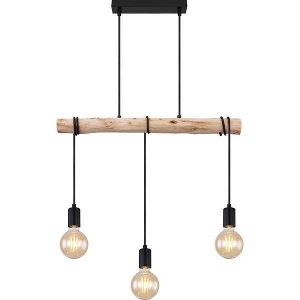 mutoni Lampe à suspension Gregor métal noir 3xE27  