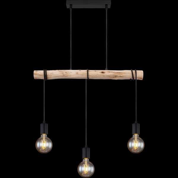 mutoni Lampe à suspension Gregor métal noir 3xE27  