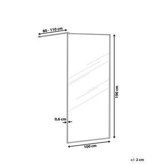 Beliani Duschwand aus Sicherheitsglas Modern WASPAM  