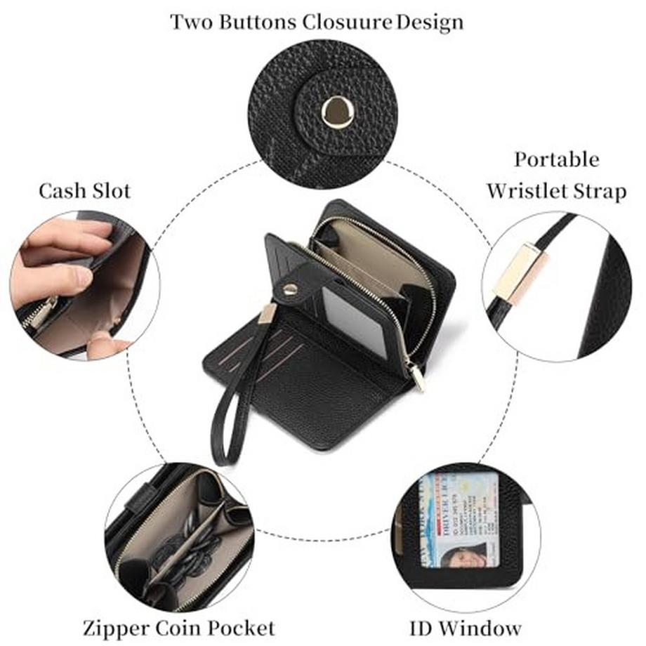 Only-bags.store Portemonnaie Reißverschluss mit Münzfach & RFID-Schutz  