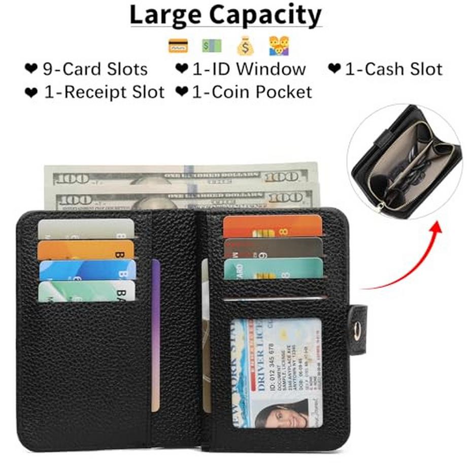Only-bags.store Portemonnaie Reißverschluss mit Münzfach & RFID-Schutz  