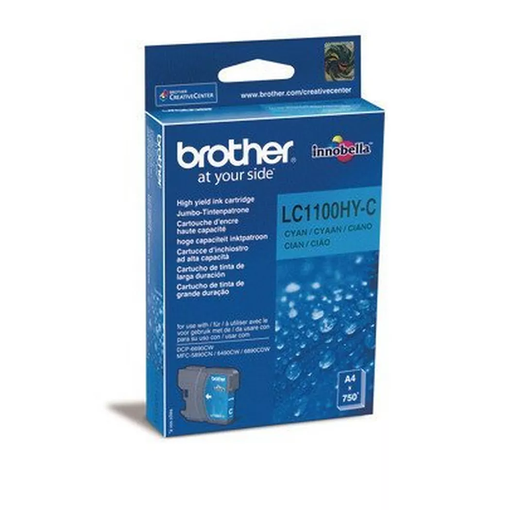 Brother – Tintenpatrone HY cyan LC-1100HYC MFC-6490CW 750 Seiten, Cyan-Blau, One Size