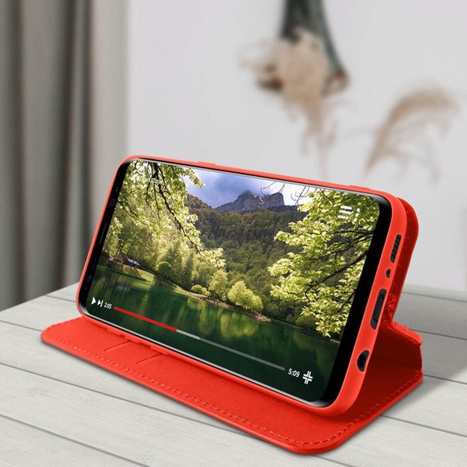 Avizar  Étui Samsung S8 Porte-Carte Rouge 