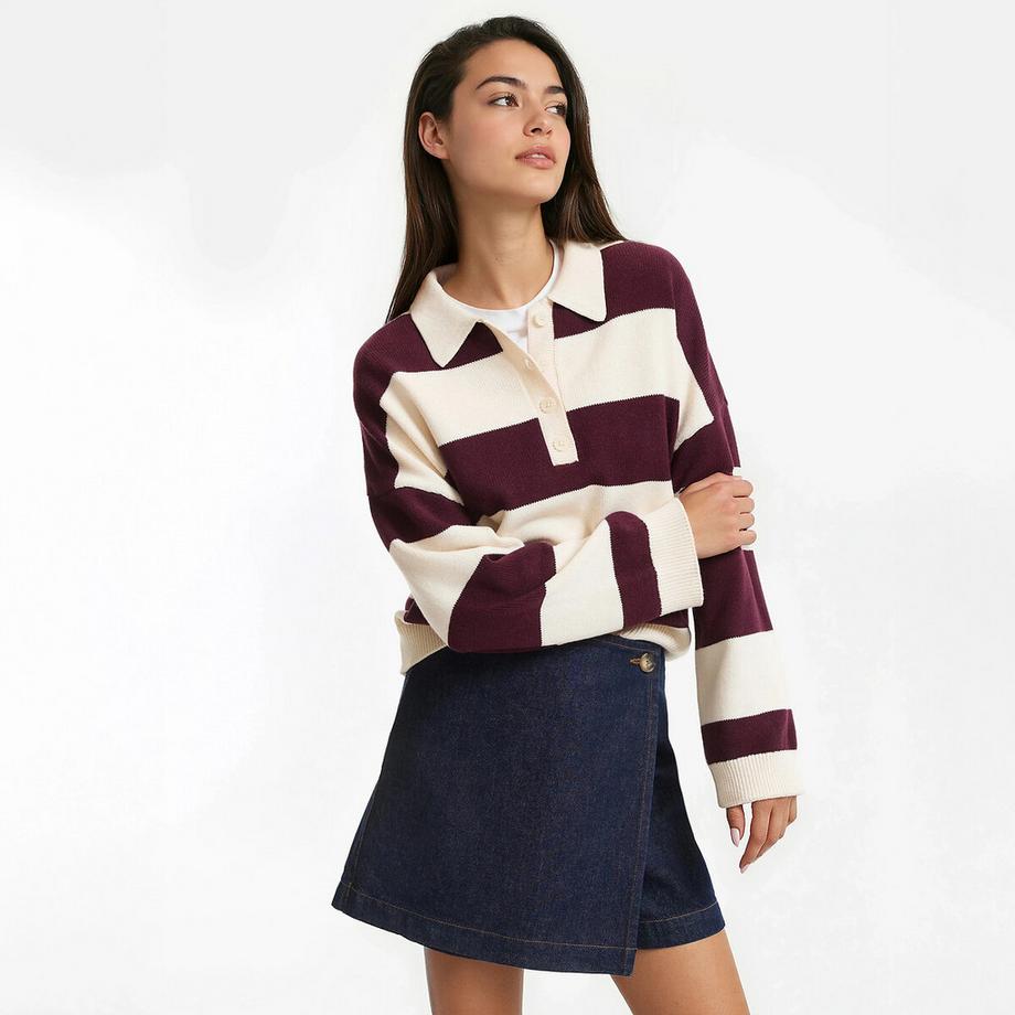 La Redoute Collections Pull Rayé Col Polo  