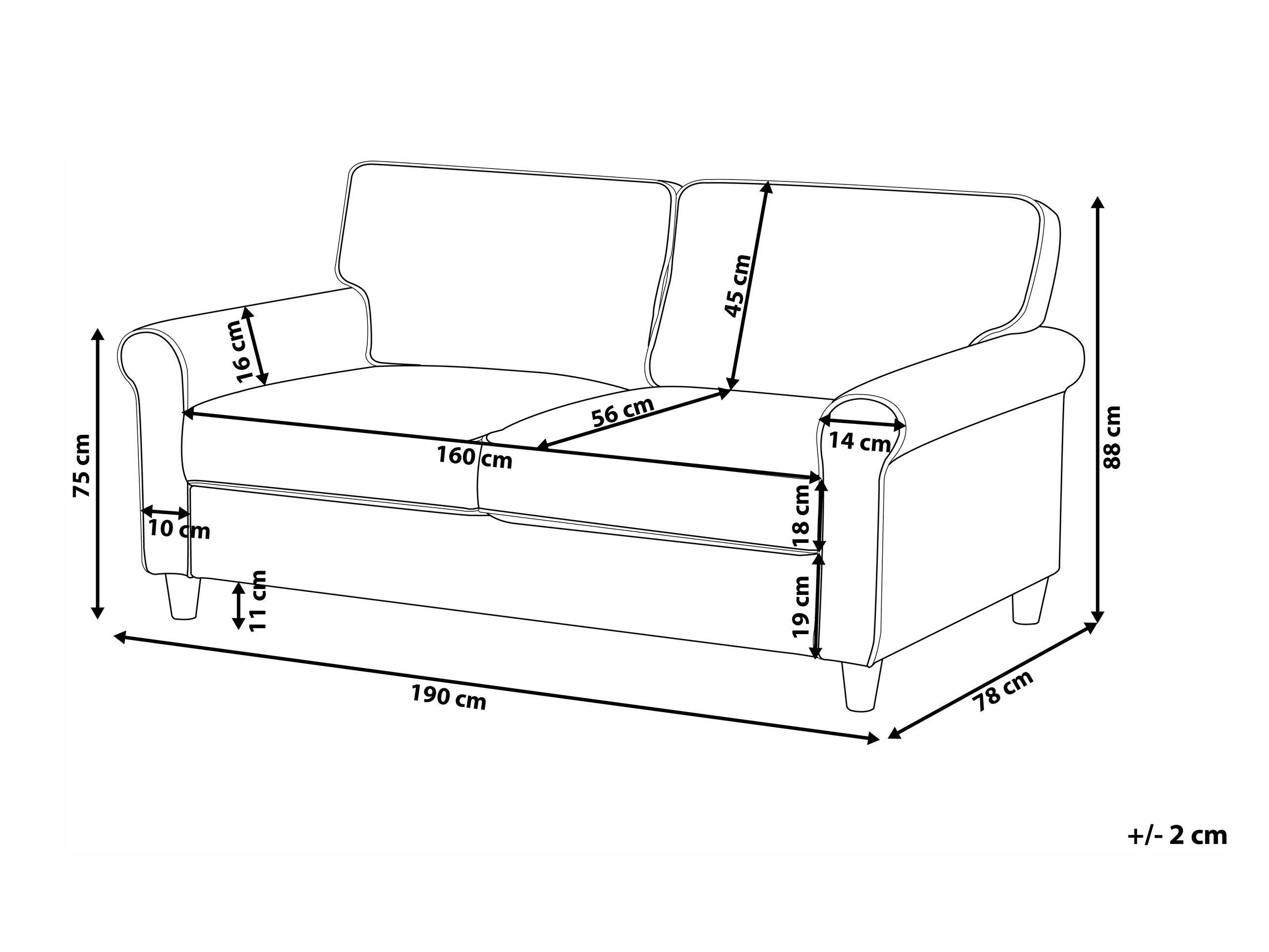 Beliani 3 Sitzer Sofa aus Samtstoff Retro RONNEBY  