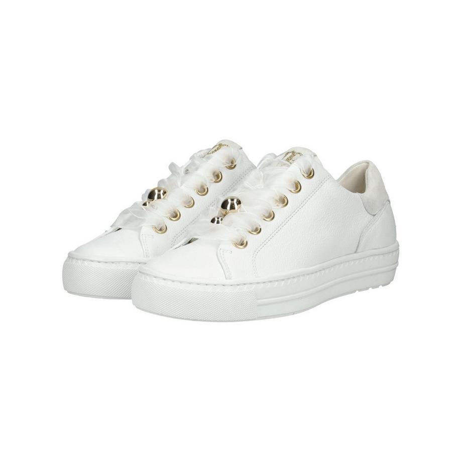 Paul Green Weisse Low Top Sneakers mit goldenen Ösen  