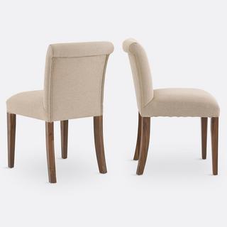 SO'HOME Lot de 2 chaises dossier capitonné  