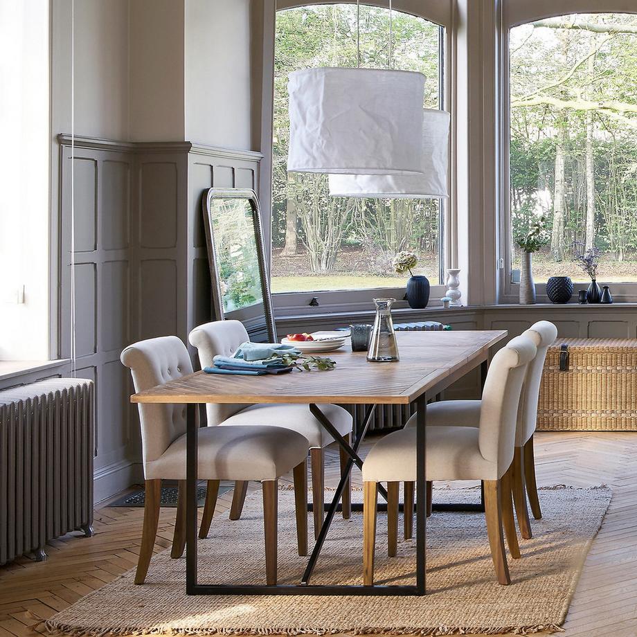 SO'HOME Lot de 2 chaises dossier capitonné  