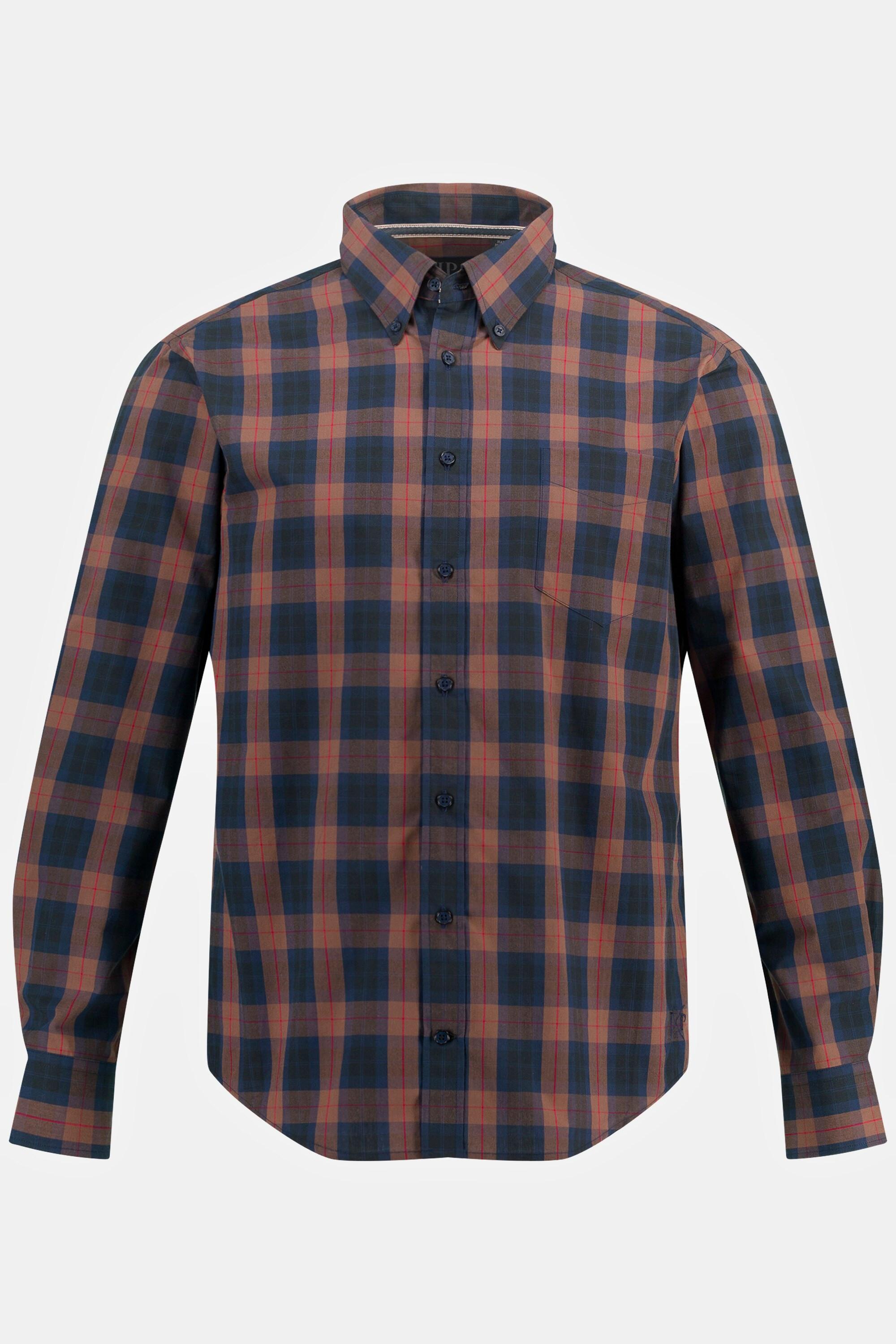 JP1880  Karohemd, Langarm, Buttondown-Kragen, Modern Fit 