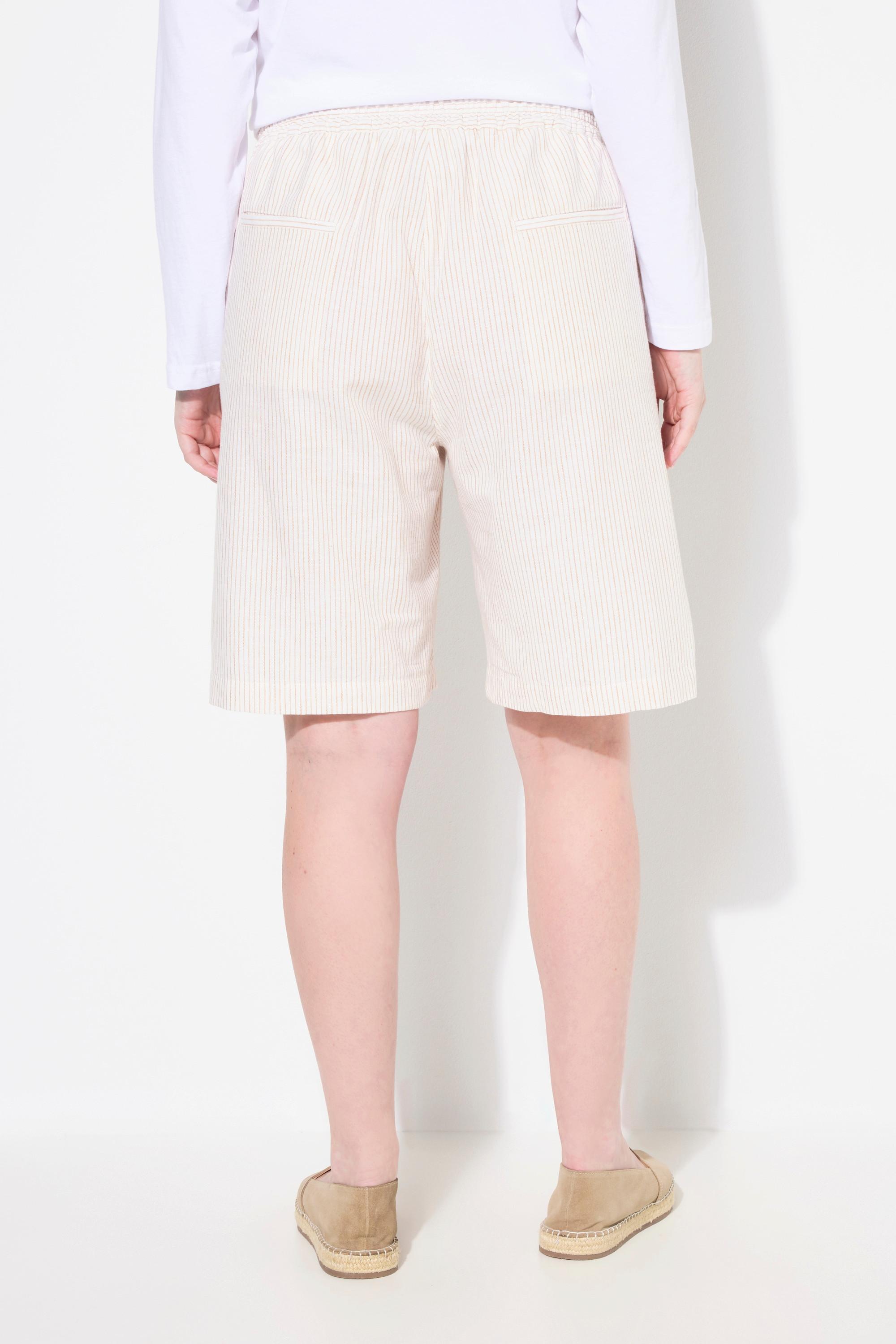 Ulla Popken Shorts Streifen weites Bein Elastikbund  