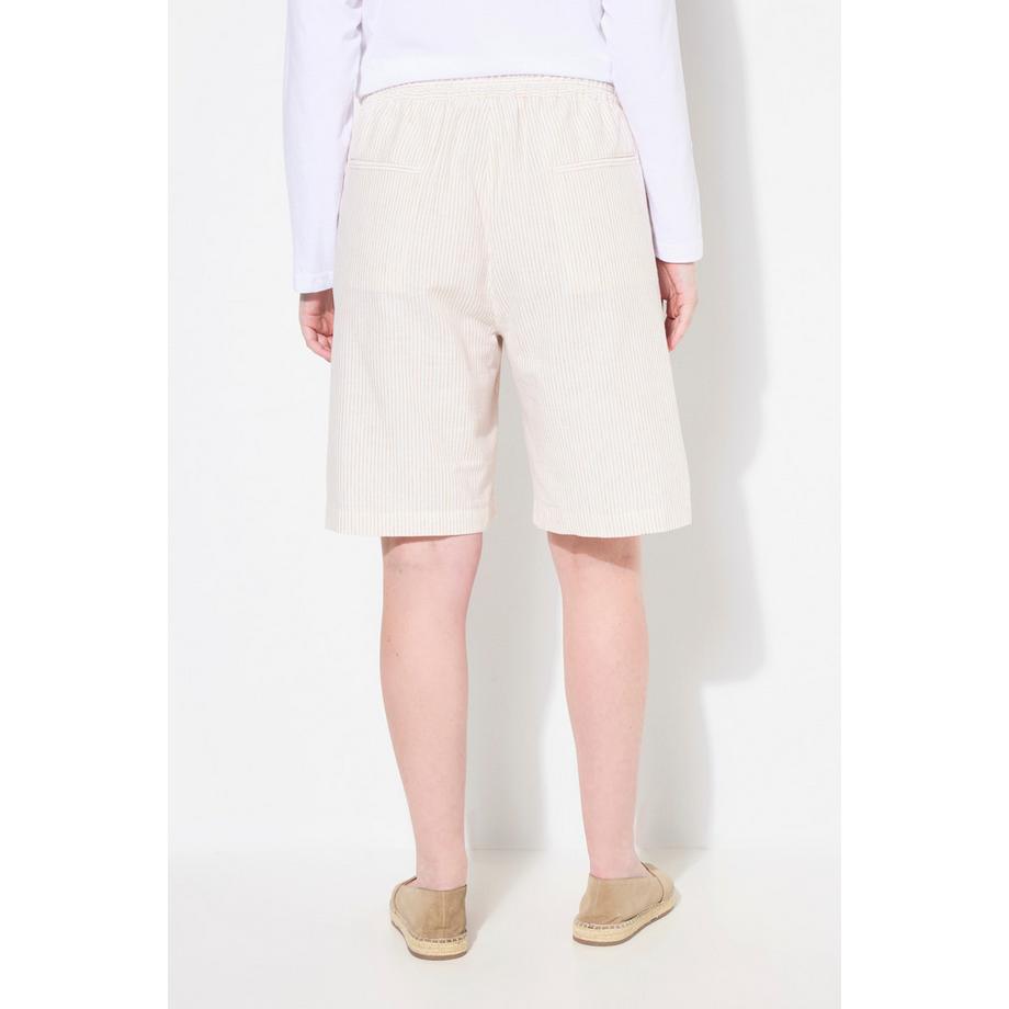 Ulla Popken Short Rayures Jambes Larges Taille Élastique  