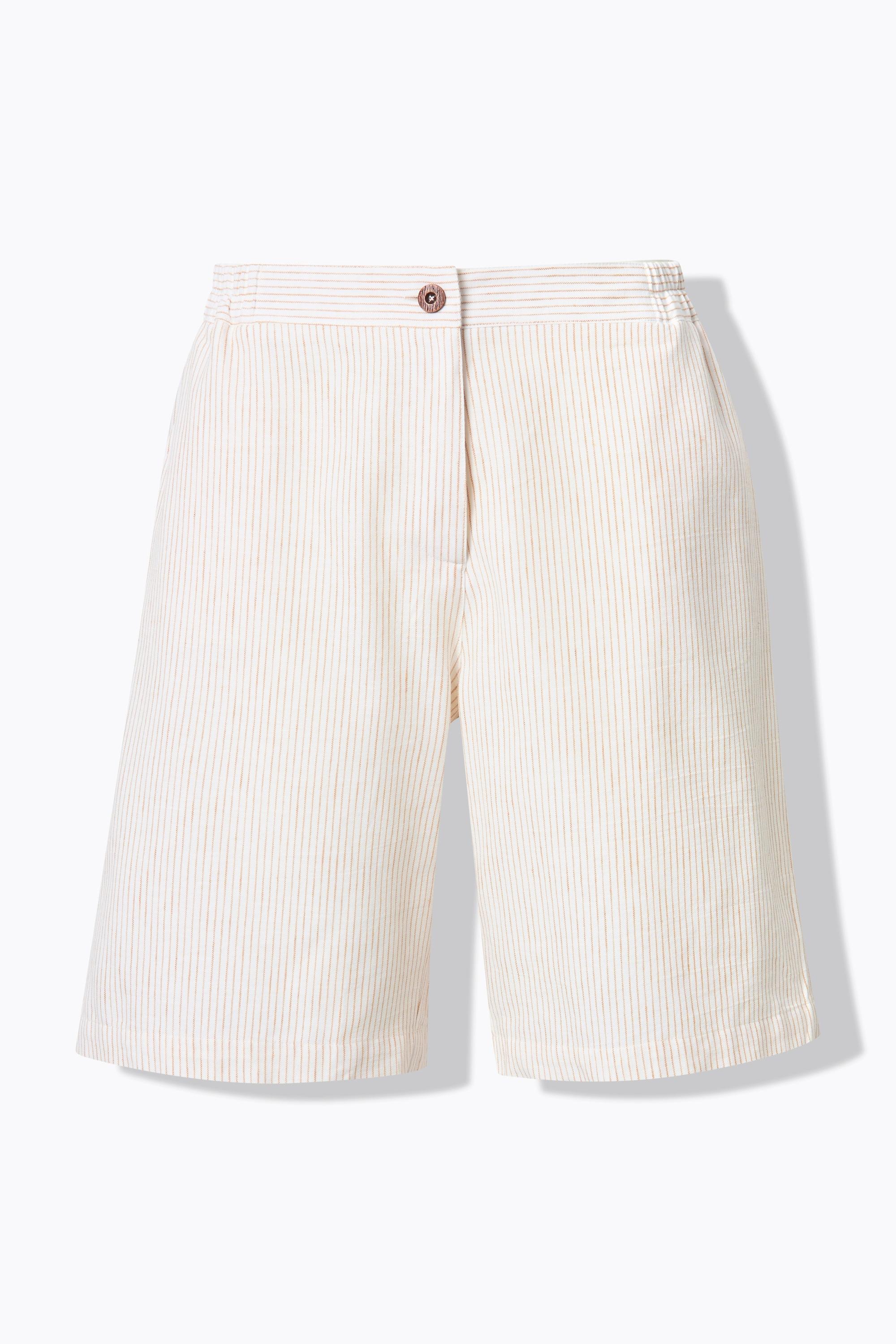 Ulla Popken Shorts Streifen weites Bein Elastikbund  