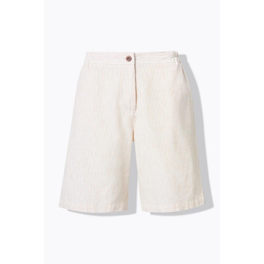 Ulla Popken Short Rayures Jambes Larges Taille Élastique  