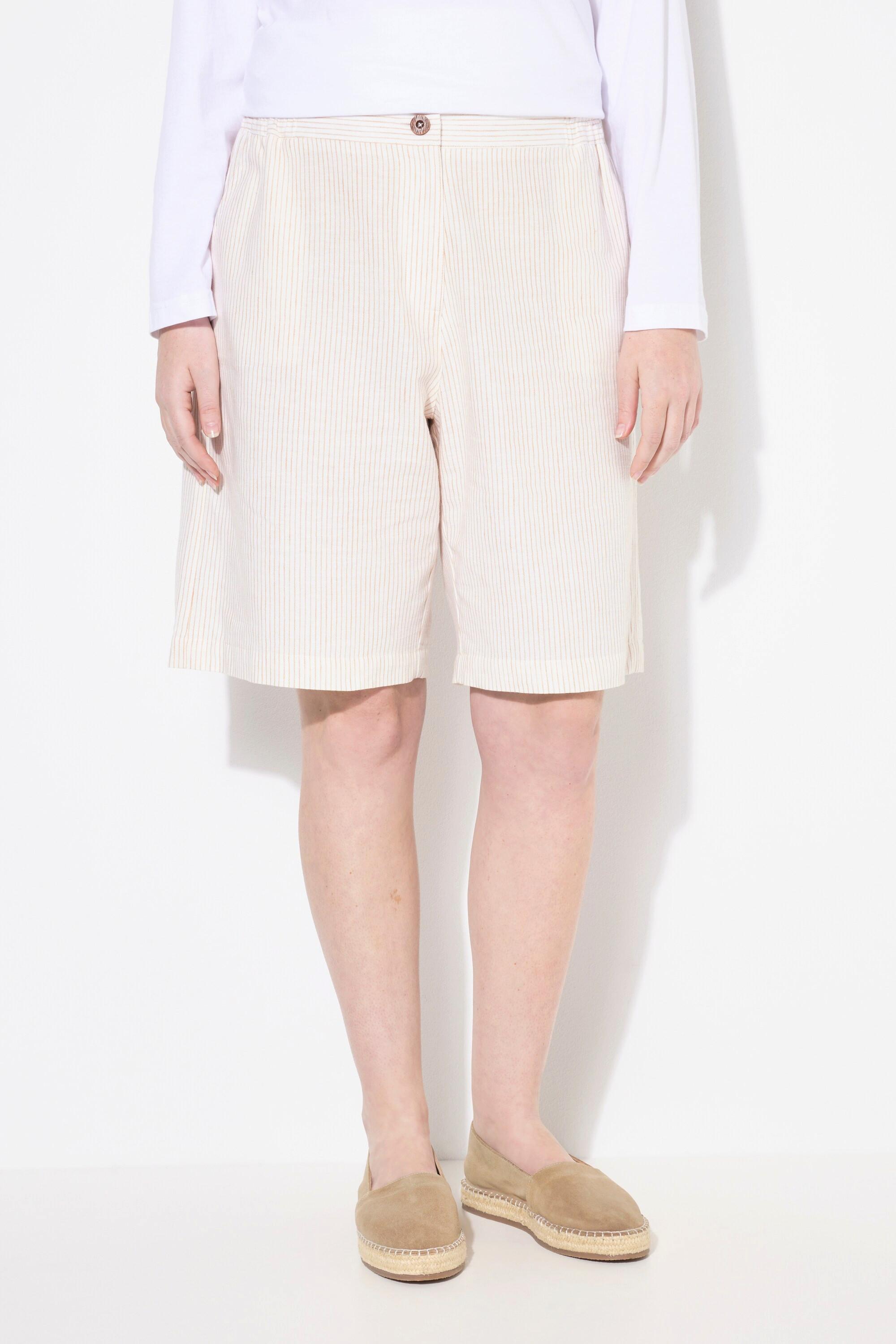 Ulla Popken Shorts Streifen weites Bein Elastikbund  