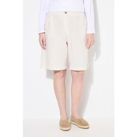 Ulla Popken Shorts Streifen weites Bein Elastikbund  