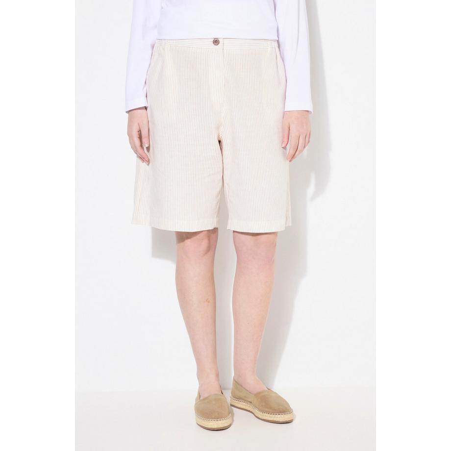 Ulla Popken Short Rayures Jambes Larges Taille Élastique  