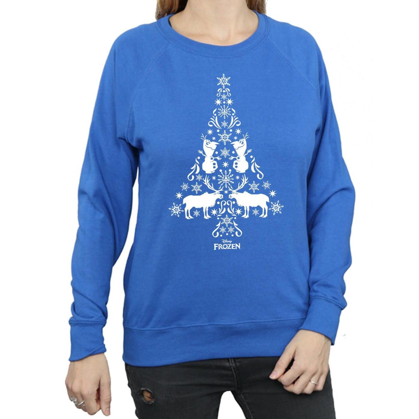 Disney Frozen Albero di Natale Grafico Slim Fit Felpa  