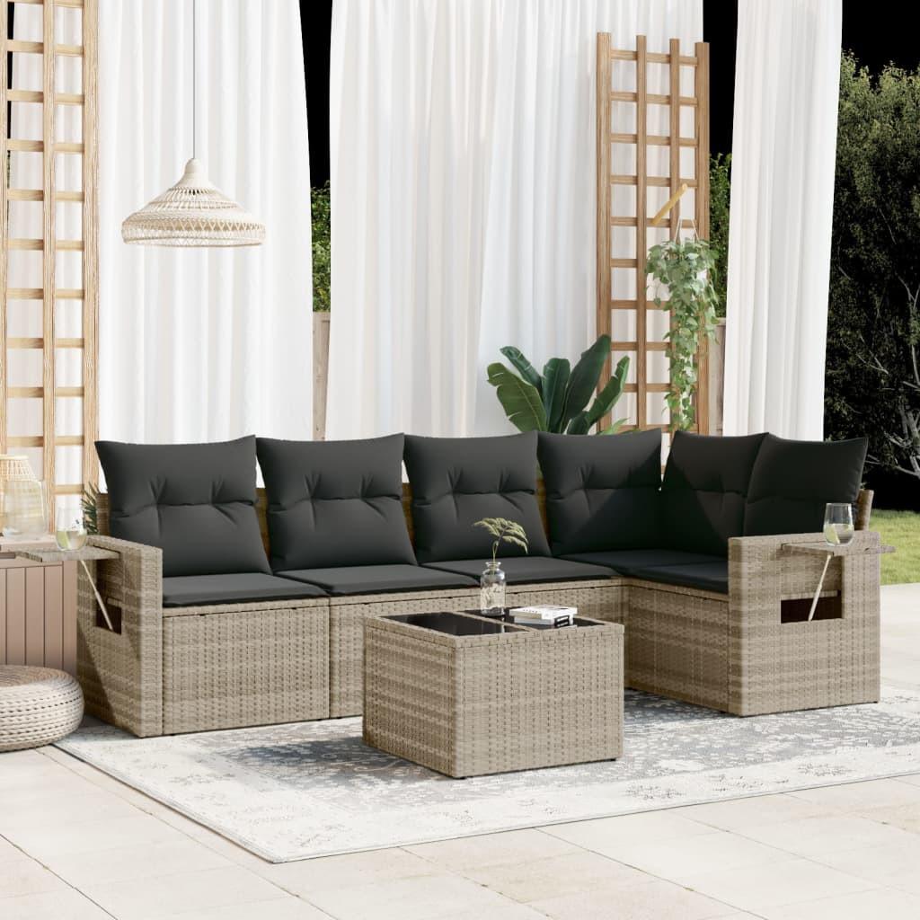 VidaXL set divano da giardino Polirattan  