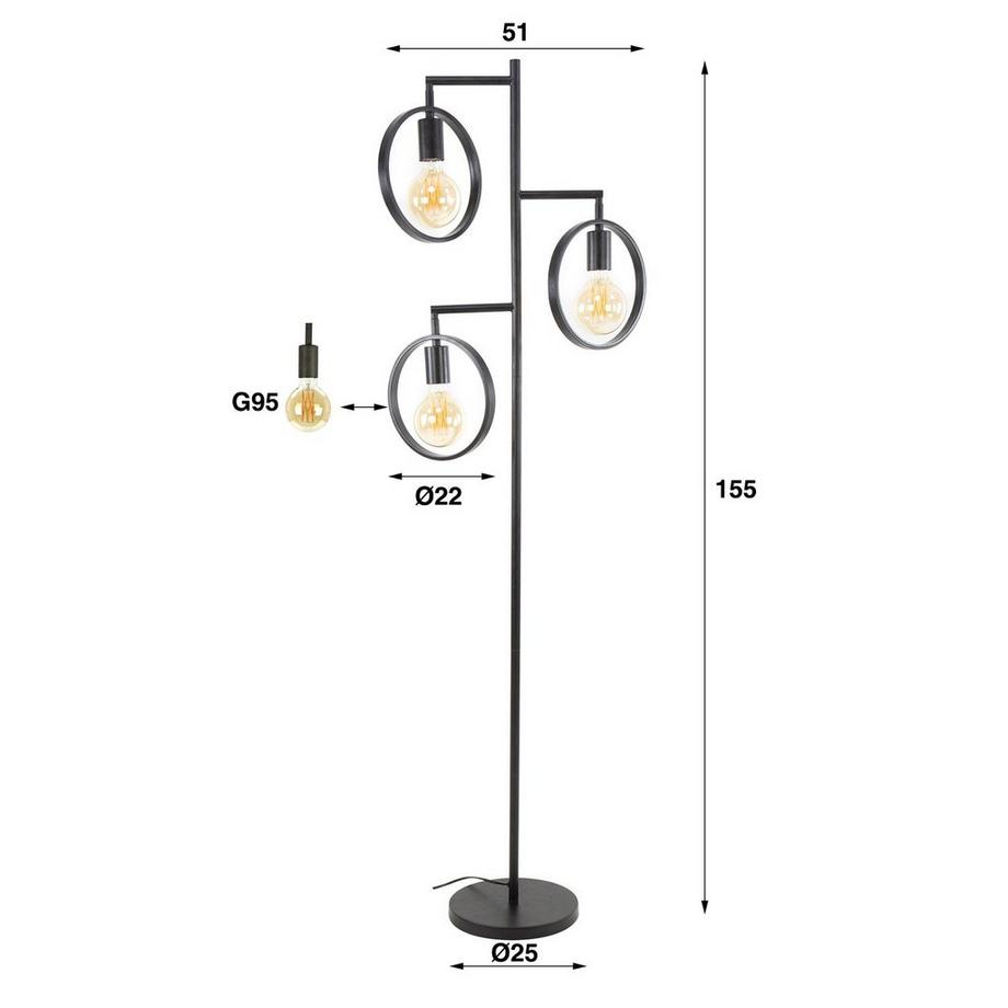 mutoni Lampadaire Anneau 3L  