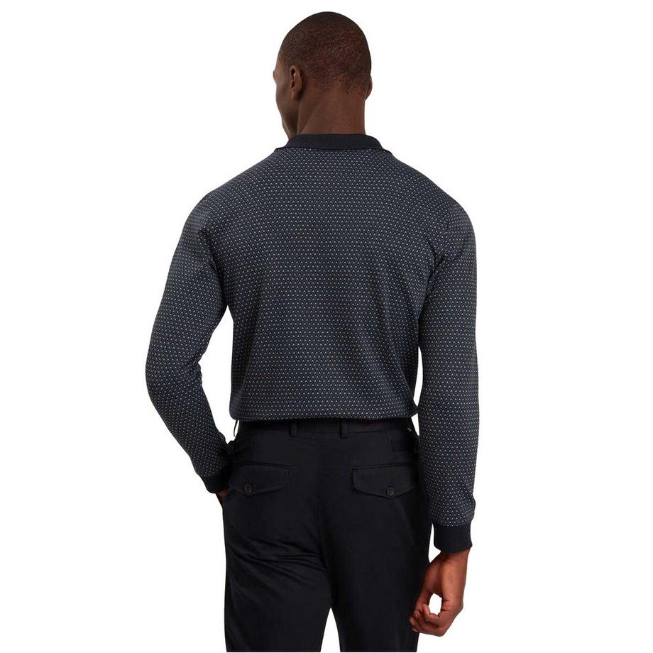 TED BAKER Jacquard Langarm Poloshirt  